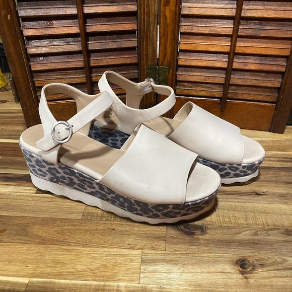 Anthropologie Nude &Cheetah Wedges size 7.5 - Picture 5 of 8